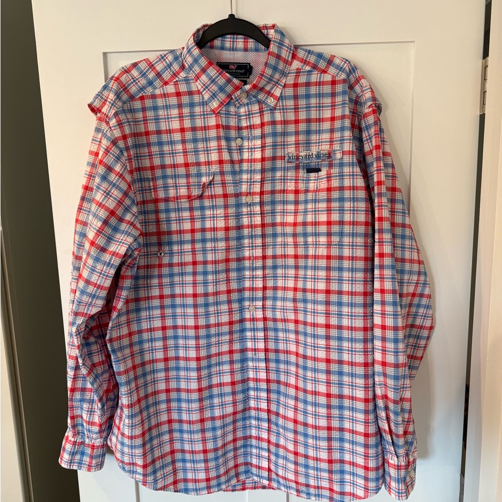 Vineyard Vines Harbor Shirt - Red and Blue Checkered Shirt